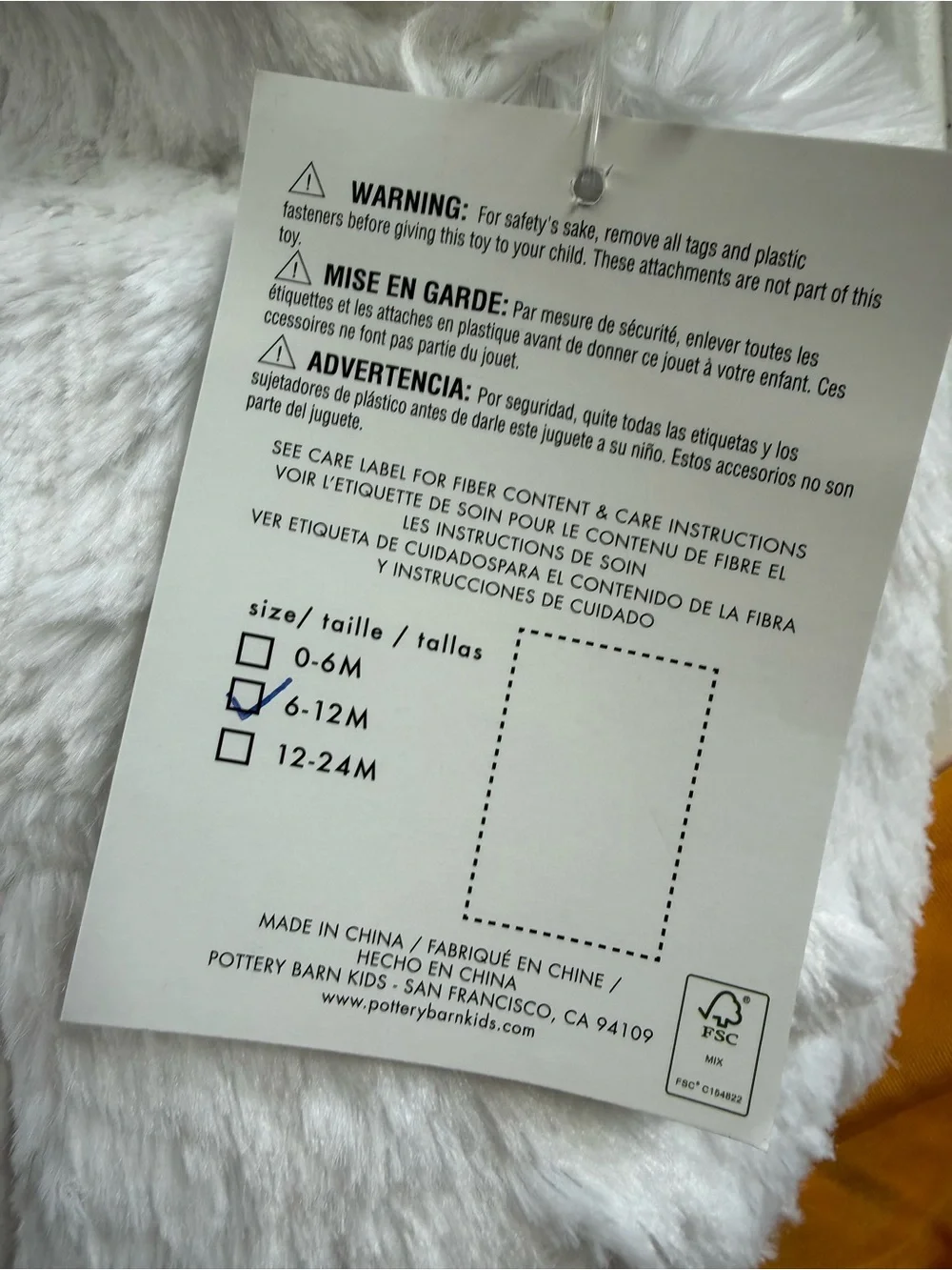 Pottery Barn Kids Baby Chicken Halloween Costume 6-12 Months New 3009 - Picture 3 of 4